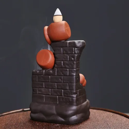 Ceramic Reflux Incense Home Decor Aromatherapy Incense Creative Moon Mountain Flowing Water Decorative Ornaments Home Decor