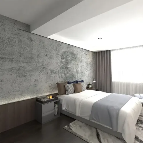 5pcs 60cm*1m Vinyl Wallpaper Waterproof Self-Adhesive Wallpaper Cement Gray Countertop Contact