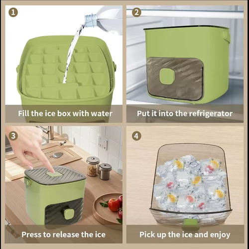 48-Cube Ice Tray (with Storage Bin) – One-Touch Release