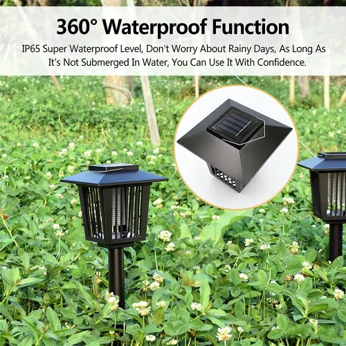 1 Pcs Solar Bug Zapper Outdoor Indoor Waterproof Mosquito Killer Lamp with White and UV Light Portable Cordless Mosquito Insect
