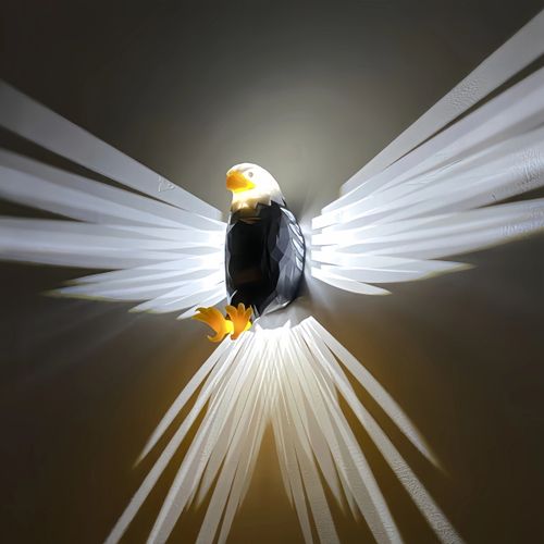 3D Eagle Wall Light with Remote Control, Magnetic Mount & USB Charging