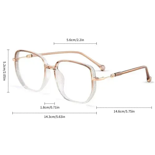 Oversized Photochromic Myopia Glasses D Letter Legs Sparkling Frame Eyewear Outdoor UV Protection Sunglasses