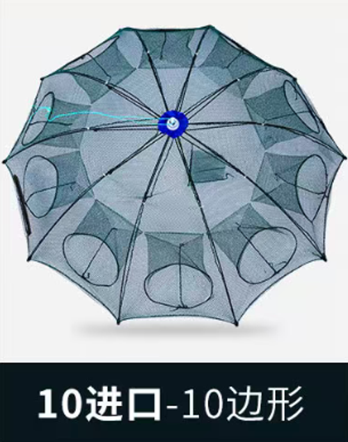 Durable Nylon Mesh Magic Fishing Trap Green Foldable Shrimp Cage Easy Throw Full Automatic Crab Fish Net Outdoor