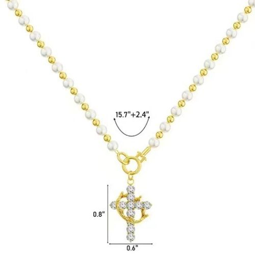 18k gold plated pearl neck - anti allergic