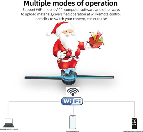 3DhologramFan, Holographic Fan Holographic Projector  Supports WiFi Connection  HD LED Portable Design 42CM 3D Led Fan Display