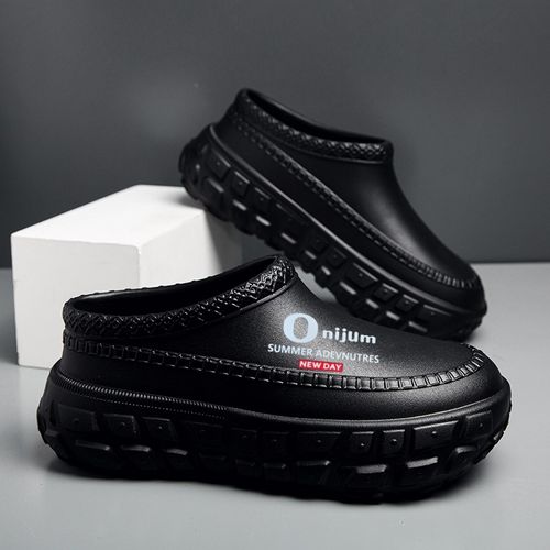Men's  Shoes for Outdoor Wear, Thick-Soled, Non-Slip, Oil-Resistant, Wear-Resistant Work Chef Safety Shoes, Lazy Casual Shoes, Sandals, and Slippers