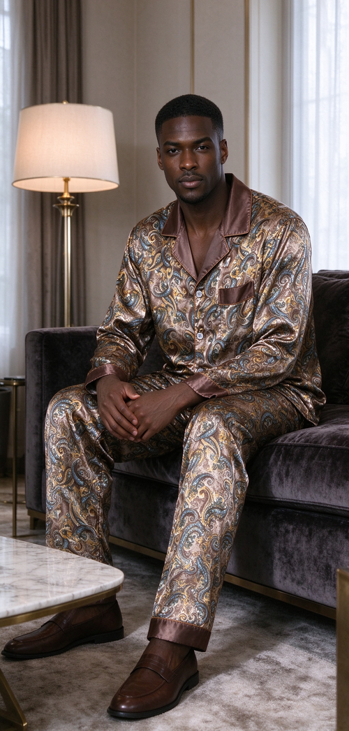 Ice silk men's two-piece set