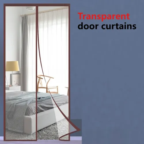 Automatic silent closing anti-mosquito bite black magnetic door curtain