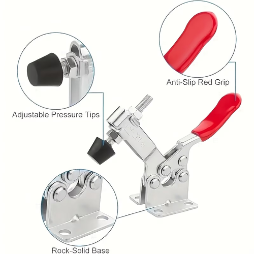 2pcs Heavy Duty Red Toggle Clamp GH-201B - 220.46LB Quick Release