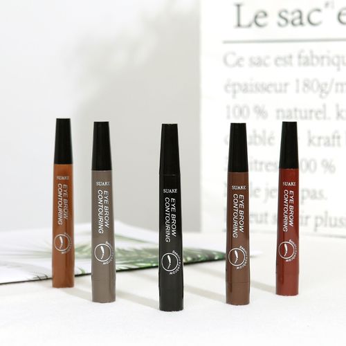 5pcs 5 colors waterproof eyebrow pencils 4 prong eyebrow pencils long-lasting natural dark brown liquid eyebrow pencil set