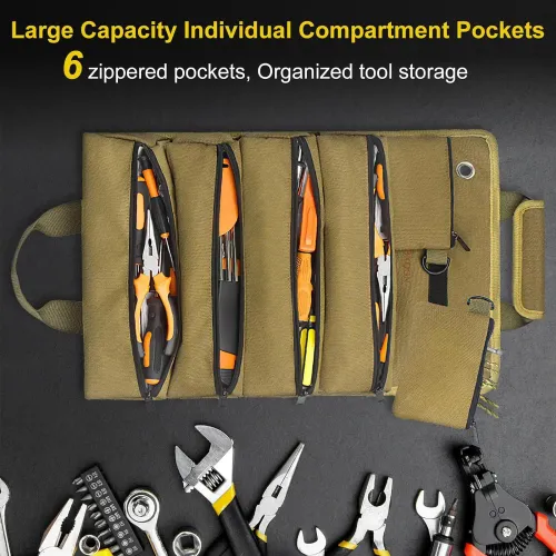Heavy-duty roll-up tool bag – portable and durable