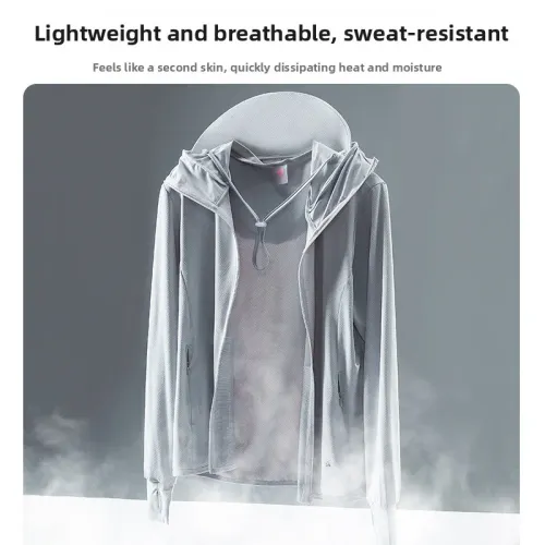 ☀️🍃Men's Ultra-Light Sun Protection Hoodies Breathable Ice Silk Jacket