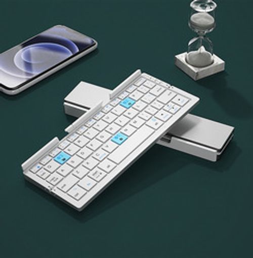 Mini folding 60-key scissor-switch keyboard, portable, rechargeable, silent aluminum alloy casing.