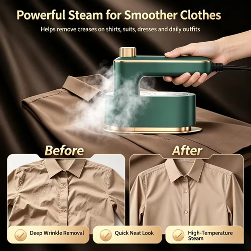 Portable Dry Ironing Machine Folding Hang Handheld Electric Iron for Household Travel Clothes Artifact with EU Plug