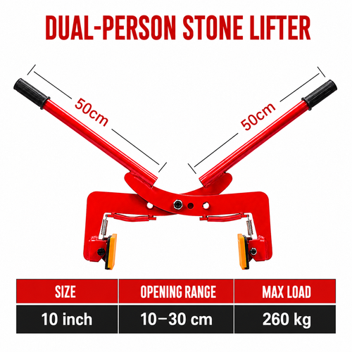 Handheld Rod Type Stone Lifting Clamp Double Person Carry Plier For Marble Flat Stone Curb Side Stone Lifting Handling Thickened