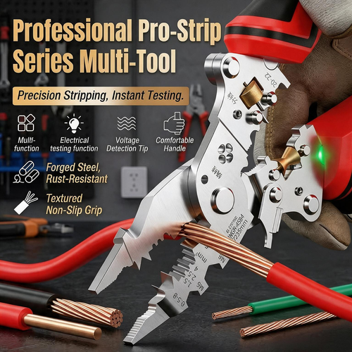14 in 1Foldable Wire Stripper with Electricity Measurement Electrician PliersCable Cutting Function Multitool Crimping Tool