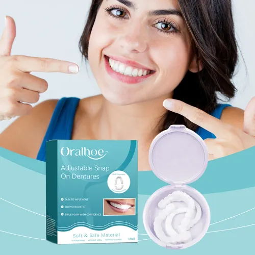 Adult Adjustable Dentures Teeth Set Adjustable Snap-on Fake Teeth Portable Braces Decorate Gaps For Teeth Enhance Aesthetic