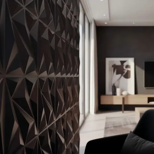 3D diamond pattern waterproof self-adhesive wall panel