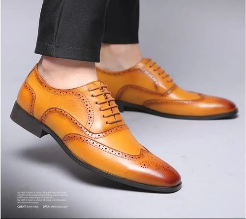 Men's lace up leather business shoes