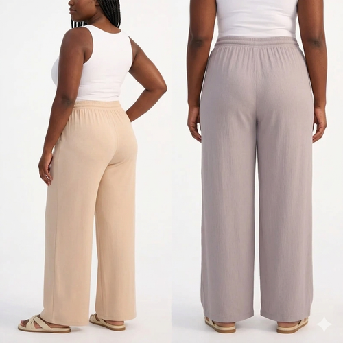 1pc Women's soft ice silk wide leg pants High waist loose comfortable straight leg casual pants suitable for outdoor