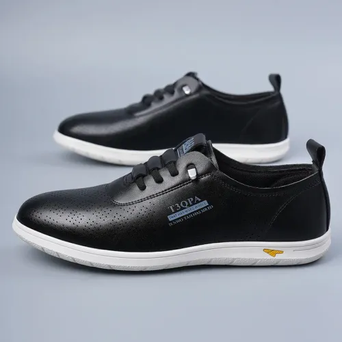 Men's Lightweight Comfortable Slip-On Driving Shoes Soft Bottom Breathable Leather Fashion Casual Shoes