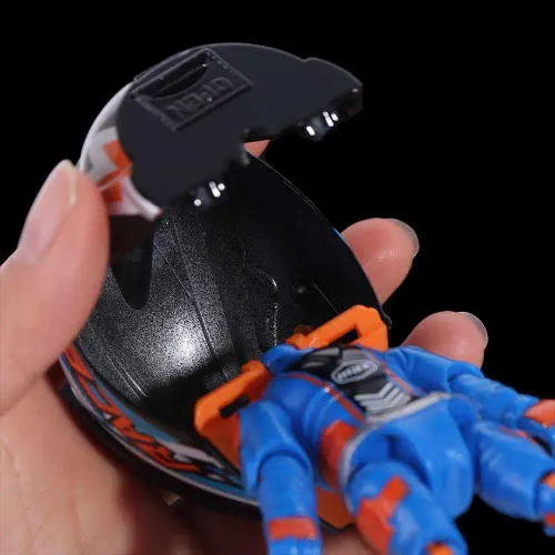 Deformation Helmet Simulated Motorcycle Rider Doll Action Figure Movable Limbs Transform Motorcycle Toy Cool Alloy