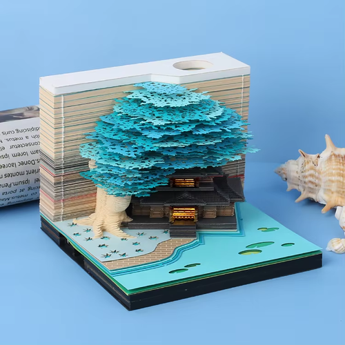 3D Memo  Desktop Decoration Art Paper Sculpture Laser Cut Memo Pad