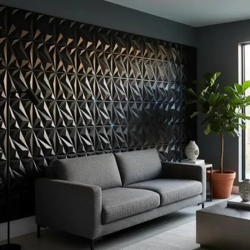 3D diamond pattern waterproof self-adhesive wall panel