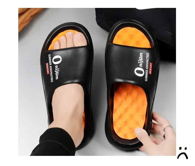 New Men Massage Slippers Slides Indoor Outdoor Sandals Beach Casual Shoes Comfortable Sole Men's Slippers Big