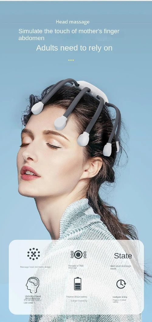 Silicone Electric head massager with 10 prongs 5 modes for scalp massage Relax the scalp to reduce stress and have a deep sleep