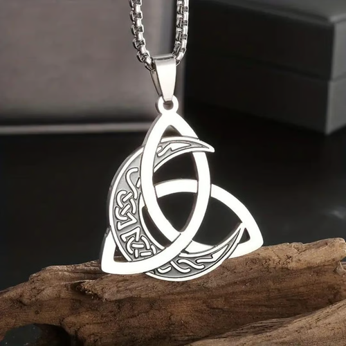 🌙Viking Trinity Knot & Moon Necklace
