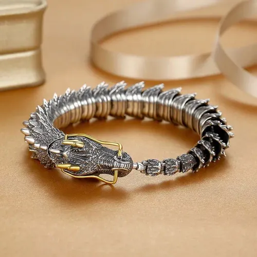 Traditional Tibetan Buddhism Dragon Bracelet Domineering Dragon Scales Bangle for Men Women Lucky Amulet Bracelet Jewelry Gift