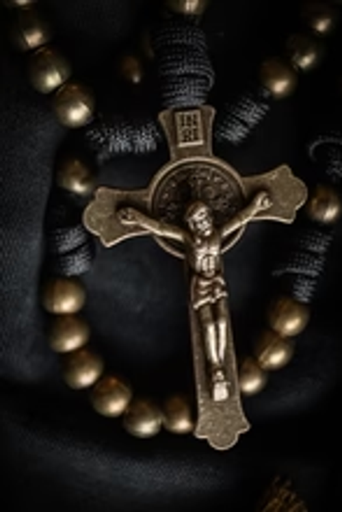 Sanctus Open Carry Belt Rosary MKII - Black & Brass