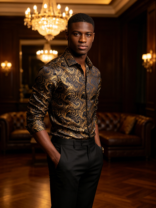 3D printed men's shirt black