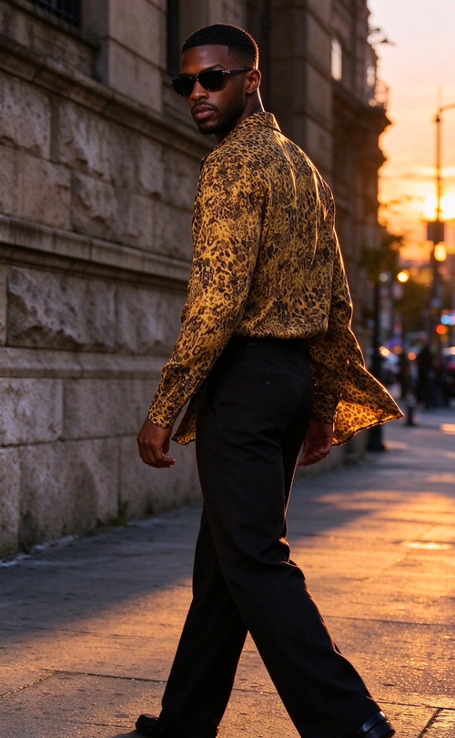 Yellow leopard print shirt