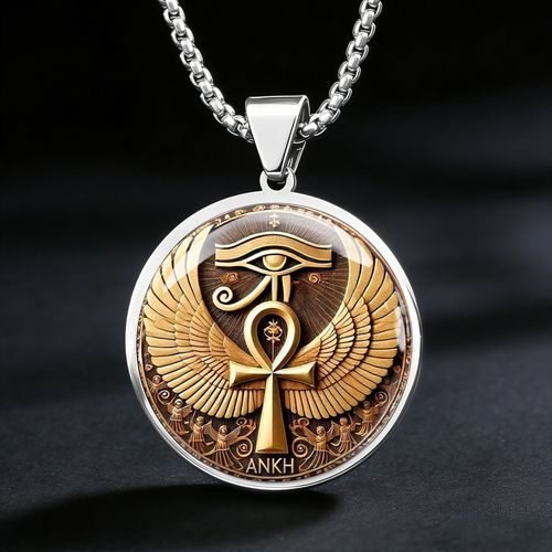 Winged Eye of Horus Totem – Men's Vintage Mystical Pendant