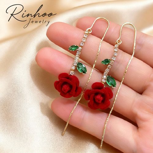 🌹 Eternal Bloom: Exquisite Handmade Rose Petal Earrings
