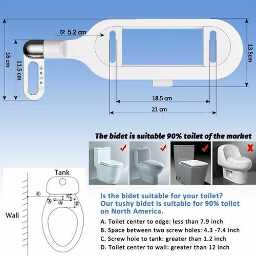Non-electric bidet with double spray, toilet seat bidet, hygienic bidet, self-cleaning bidet.