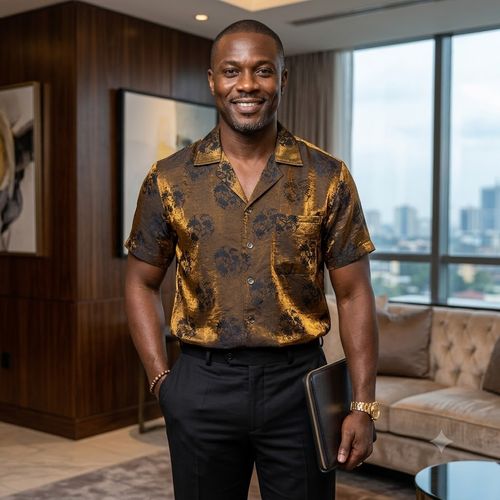 Hong Kong-style Cuban collar shirt
