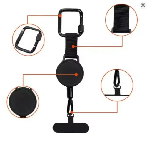 Retractable Anti-Theft Phone Holder Cellphone Lanyard Strap Smartphone Case Safety Tether with Belt Clip Cellphone Lanyard