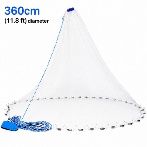 Easy-Throw Cast Net – Heavy-Duty Mesh, Rapid Sinking, Versatile 🌊