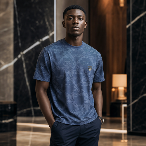 Men's Casual Ice Silk Short-Sleeve Crew Neck Top