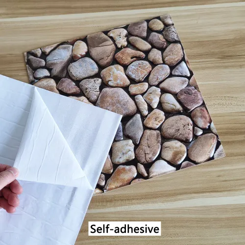 3D Faux Stone-Patterned Wallpaper (Pack of 10) — 400 sq cm