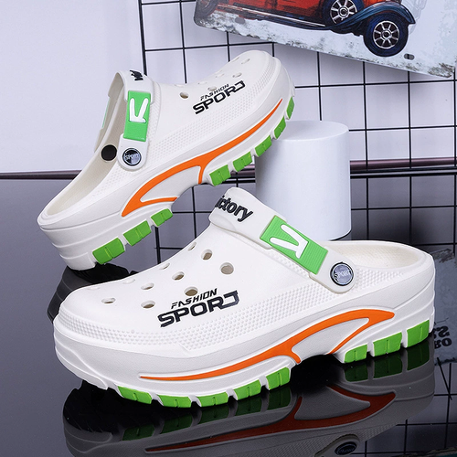 Men's New Spring and Summer Color-Blocking Trendy Comfortable Thick-Soled Eva Casual Fashion Lightweight Clogs, Suitable for Home, Outdoor, and Daily Commuting