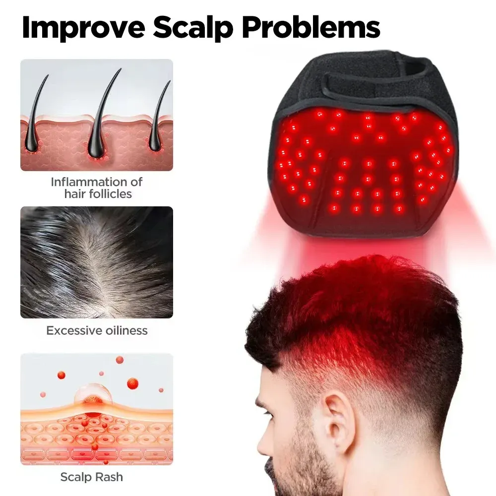 Near Infrared LED Red Light Therapy Hat Device for Hair growth Cap Prevant Loss Head relaxation Relief Scalp