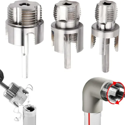 3PCS Heavy-Duty PVC Plastic Pipe Threading Tool Kit Male & Female Threads for PVC PPR MPP Pipes