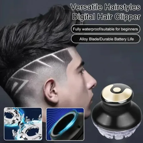 Electric Hair Clipper LED Display Rechargeable Cordless Hair Trimmer 360 Degree Flexible Blades