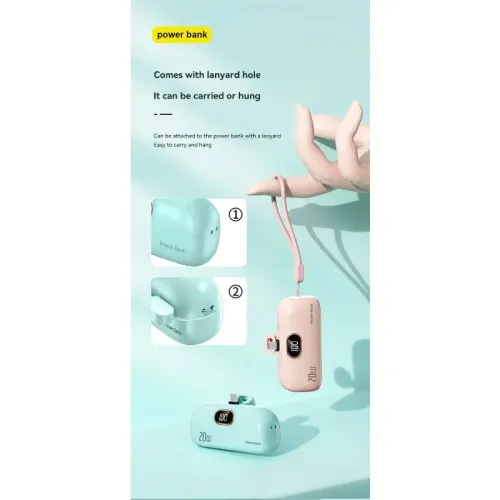 10000mAh Mini Mobile Power Capsule Emergency External Battery for iPhone 16 Fast Charging Power Bank