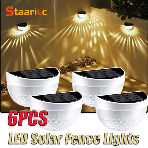 2 pcs LED Solar Fence Lights Outdoor Waterproof Wall Lights Corrugated Lights for Fence