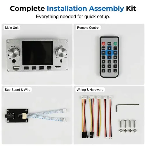 2.8-inch TFT color LCD lossless MP3 decoding board Bluetooth compatible stereo decoding USB car amplifier